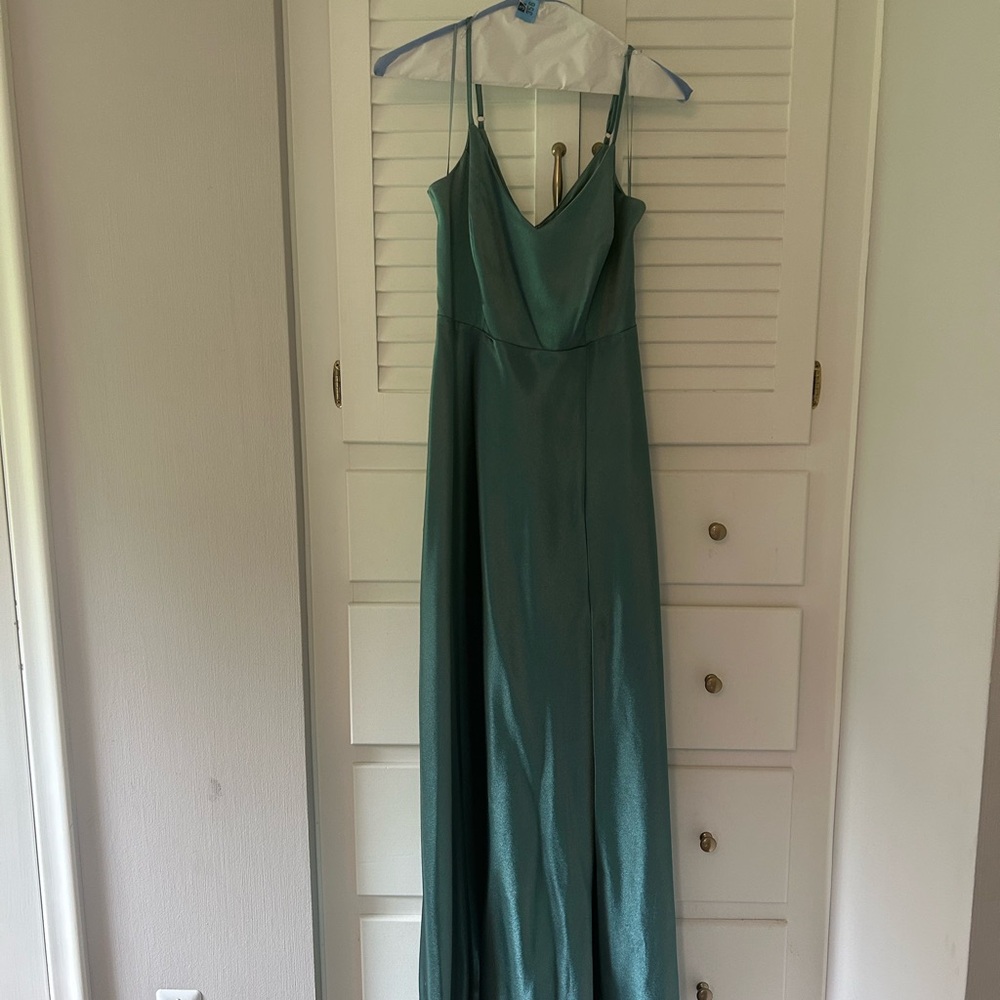 Birdy Grey Green Bridesmaid Spaghetti Strap